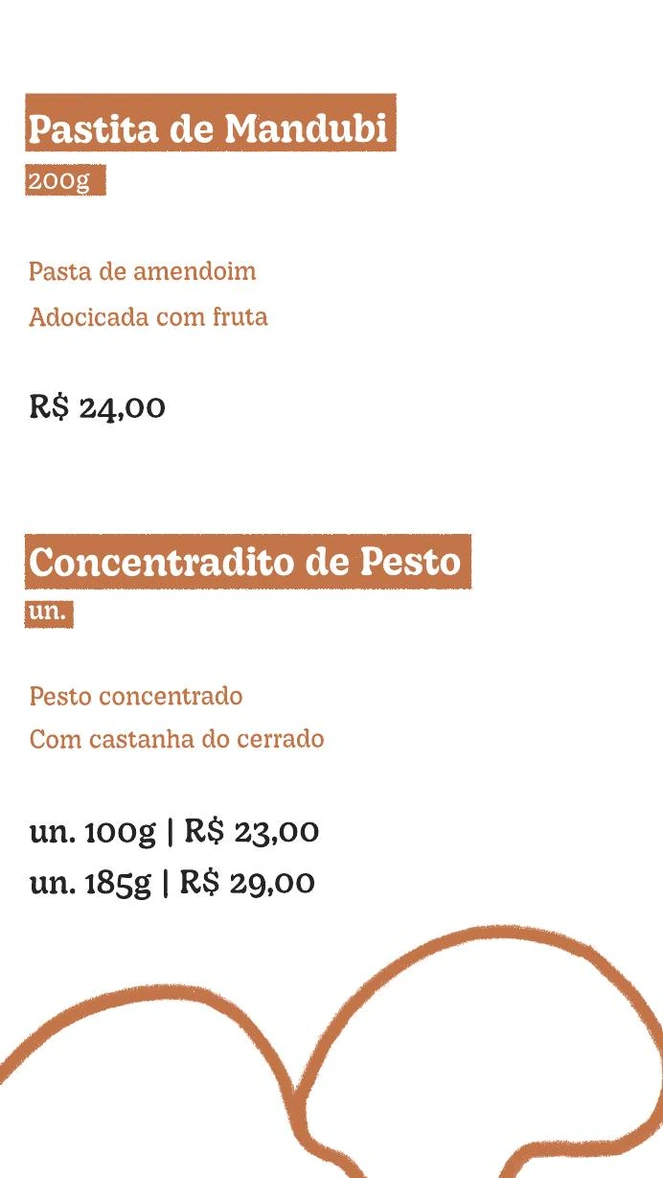 Página final de produtos do cardápio digital De Planta