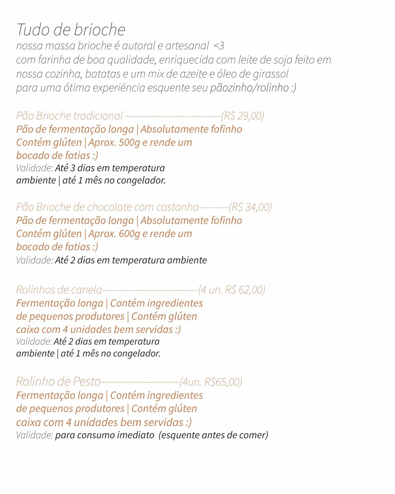 Página do cardápio mensal De Planta