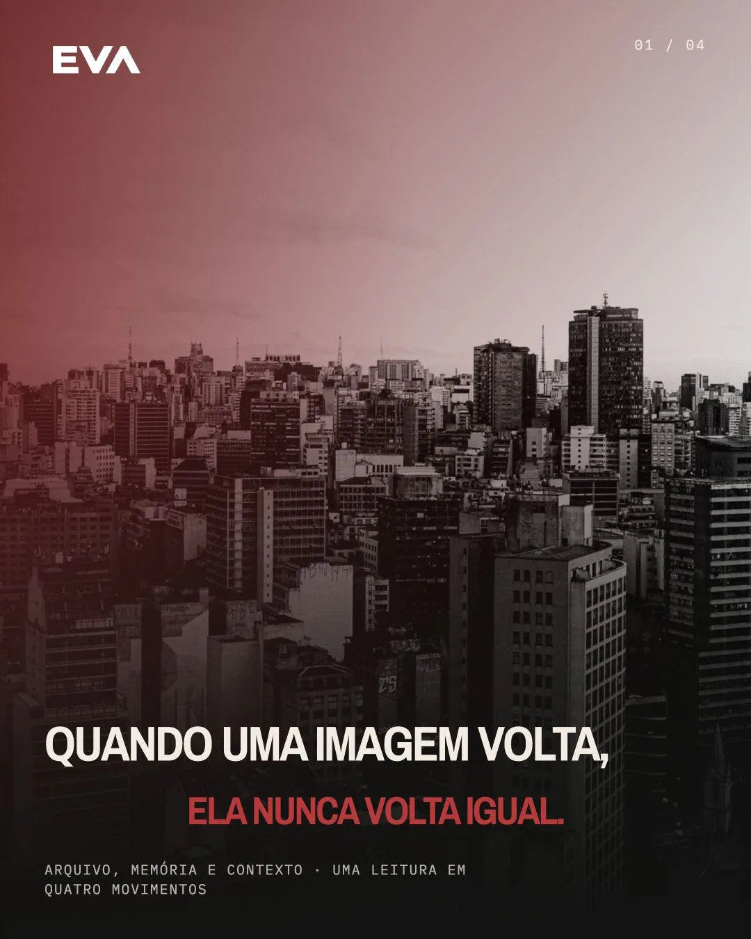 Abertura de carrossel da Eva com cidade, grão e passagem vermelha